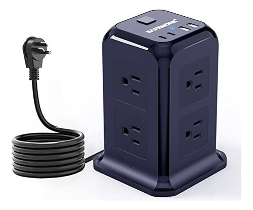 Usb-c Power Strip Tower Safemore Surge Protector 8 Outlets 4