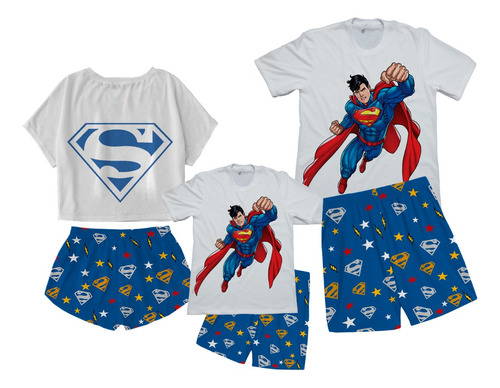 Pijama Familia Batman Superman Combo Set X3