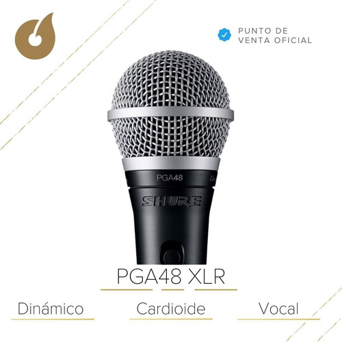 Imagen 3 de 10 de Micrófono Shure Pga48 Dinámico Cardioide Con Cable Xlr 4.5m