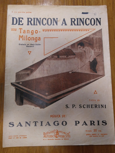 Rincon A Rincon Scherini Paris Partitura Tango