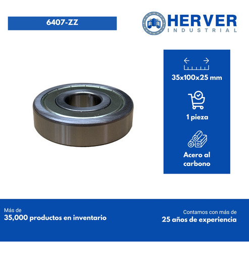 Rodamiento Balero 6407-zz De Bolas Con Doble Sello