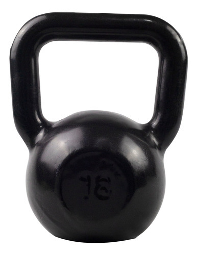 Peso Musculação E Crossfit - Kettlebell Emborrachado 18kg Cor Preto