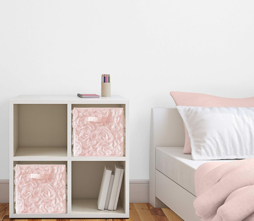 Sweet Jojo Designs - Juego De 2 Cubos De Tela Plegable Con D