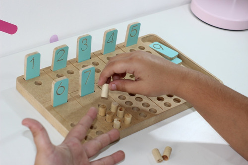 Imagen 3 de 4 de Aprendizaje Tabla Numerica Madera Montessori Waldorf