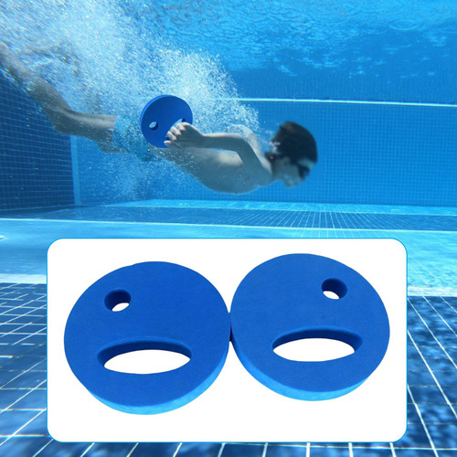 4 Natación Mano Flotador Natación 18x3cm Azul Oscuro