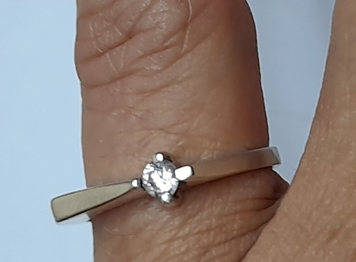 Anillo De Plata 900 Con Circon Y Detalle Dorado Vintage