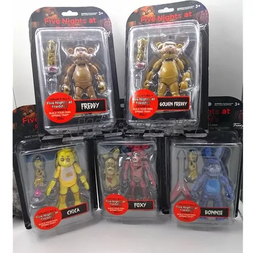 6 Bonecos 14cm Articuladados Five Nights Freddy Chica Foxy..