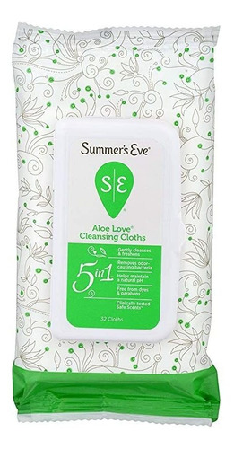 Summers Eve Paños De Limpieza 32 Unidades Aloe Amor (3 Unida