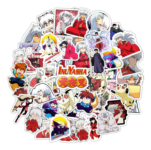 Pack 50 Stickers Adhesivo Anime Inuyasha