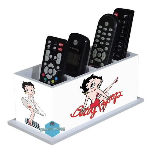Porta Controle Remoto Betty Boop - Branco- Pronta Entrega