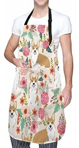 Granbey Beagle Dog Flower Apron Cute Dogs Bib Colorful 