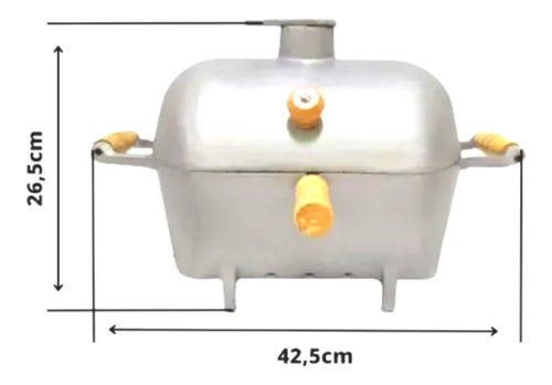 Imagem 4 de 4 de Churrasqueira Bafo Alumínio Batido Pequena