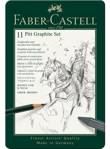 Lápices De Grafito Mate Faber Castell Pitt Estuche C/11 Pzas