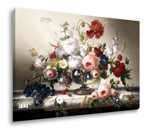 Quadro Decorativo Grande Tela Canvas Quarto Sala 150x100cm Cor Floral 01 Cor da armação Tecido Sobre Tela