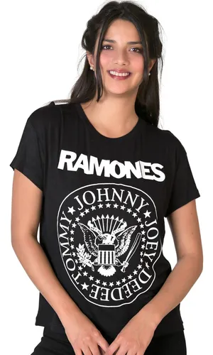 Playera Ramones Moda Camiseta Mujer Negro Toxic 51604401 Meses