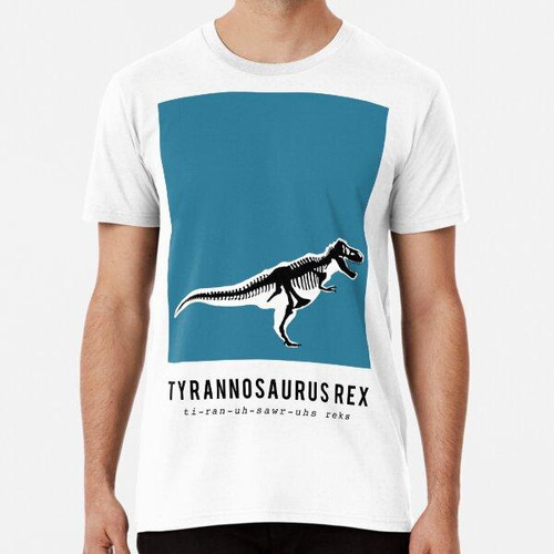 Remera Fósil De Esqueleto De Dinosaurio T-rex Azul Algodon P