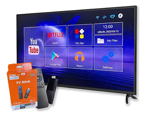 Tv Stick Q96 Android 4k Wi-fi Hdmi Color Negro Control Negro