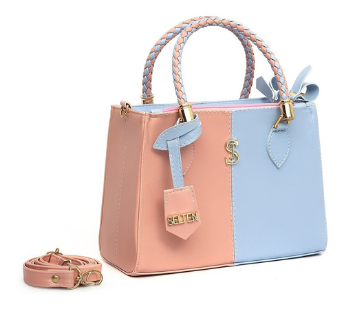 Bolsa Tiracolo Feminina Bicolor Tote New Colection Elegance