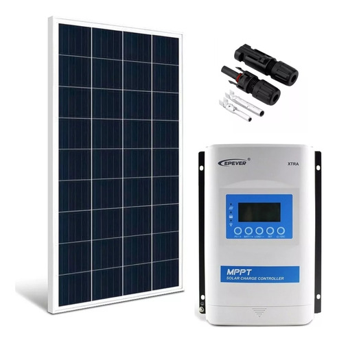 Kit Painel Placa Solar Fotovoltaica + Controlador Carga Nf