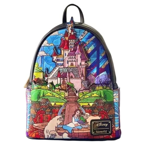 Mochila Bella Y Bestia Estilo Vitraux Castillo3d