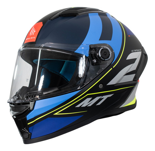 Casco para moto MT Helmets Stinger Stinger 2  azul mate talla M 