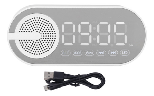 Reloj Con Espejo Con Altavoz De 5.0 Pulgadas, Radio Fm Con G