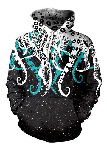 Impresión 3d Realista Pulpo Diseño Sudadera Sudadera Con Cap