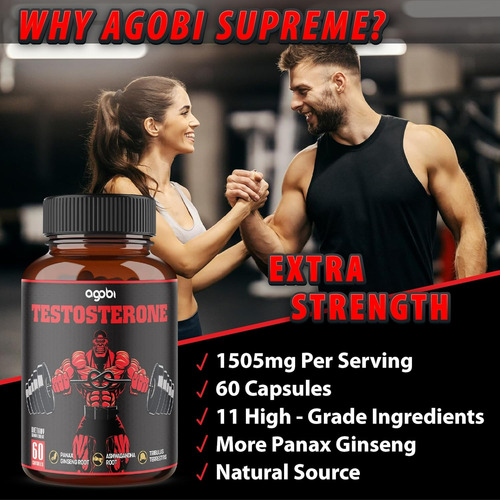 Suplemento Para Hombre Ayuda Aumentar Masa Muscular 60 Cáps.