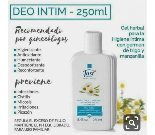 Deo Intim Just 250ml - mL a $388