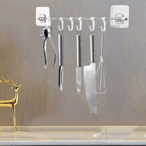 6 Ganchos Rack De Pared Autoadhesivo Rack De Cocina Rack