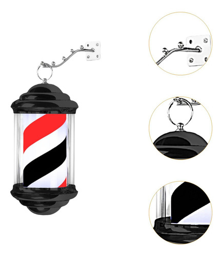 Poste De Barbero Con Luz Led, Letrero Led Giratorio Estilo A