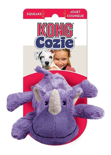 Kong Peluche Cozie Rosie Rhinno Medium Juguete Perro- Color Violeta Diseño Rinoceronte