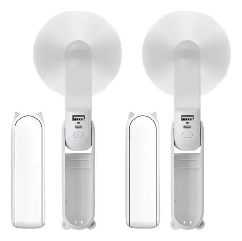 comprar 2 Pz Mini Ventilador De Mano Usb Portatil Recargable 3en1 Color 2 Piezas Blanco