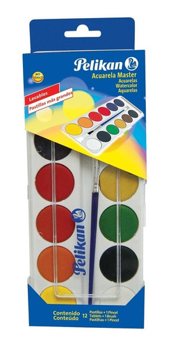 Acuarela Pelikan Master En Pastillas 12 Colores