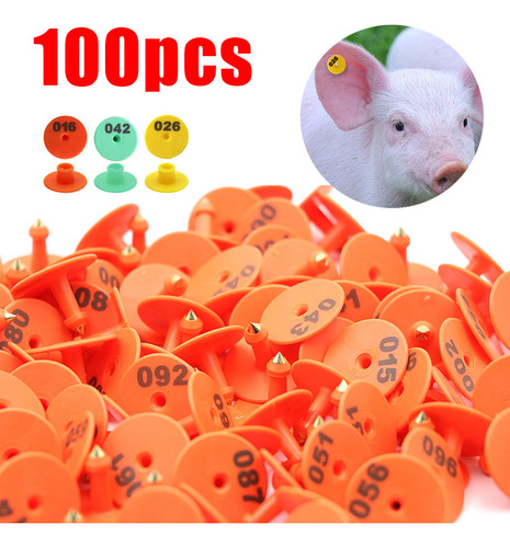 Pack 100 Botones Macho Para Arete Ganadero Vaca Oveja Cerdo