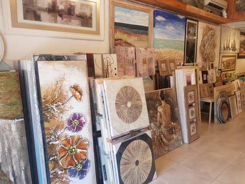 Imagen 3 de 10 de Cuadro Paisaje Decorativo Con Textura Pintados A Mano