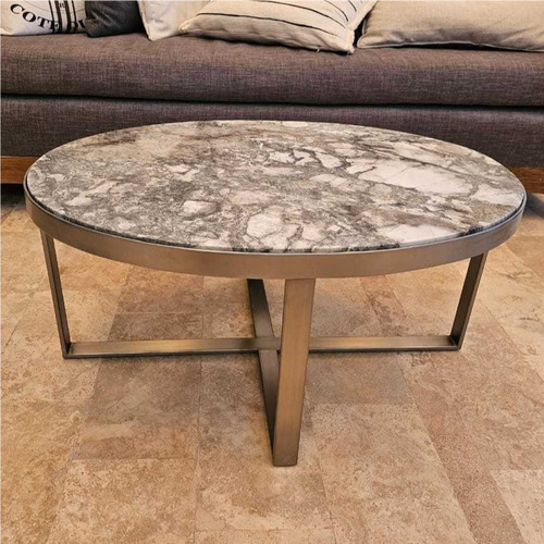 Mesa Living Capri 83x60 Mármol Invisible Grey. Hierro. Sale