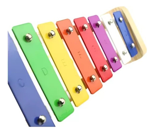 Xilofone / Metalofone Vanguarda Infantil Com 8 Notas Baqueta Cor Colorido