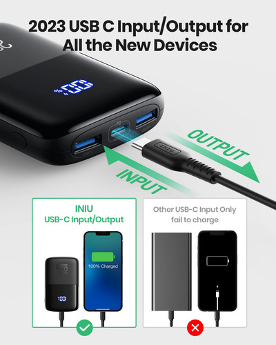 Cargador Portatil Pequeño Para Dispositivos Moviles Negro