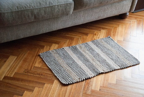 Imagen 4 de 7 de Alfombra Rayas Diagonales Tonos Marrones