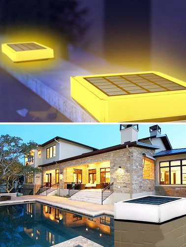 / Luz Led Solar Para Postes De Jardín Al Aire Libre
