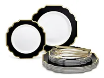 Comprar Set 150 Piezas: Vajilla Desechable Bodas - Platos Y Cubierto