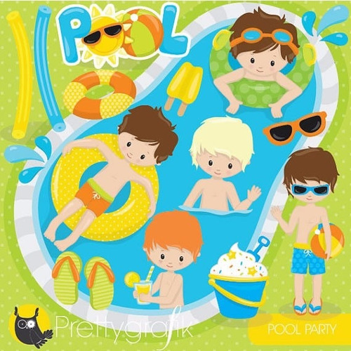 Kit Imprimible Fiesta Piletas Verano Imagenes Clipart Cod 9