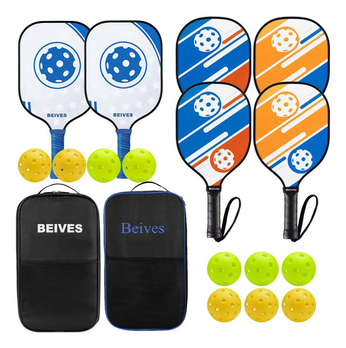 Beive 4 Raqueta Pickleball Madera 2 Pala Fibra Vidrio 10