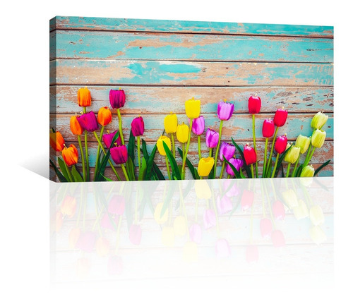 Cuadro Decorativo Naturaleza Flores Canvas Varios Tulipanes