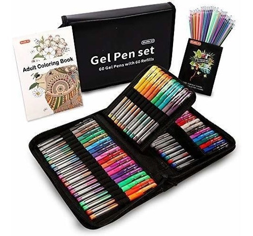 Boligrafos De Color De Gel Incluye Estuche Premium  60 Pack