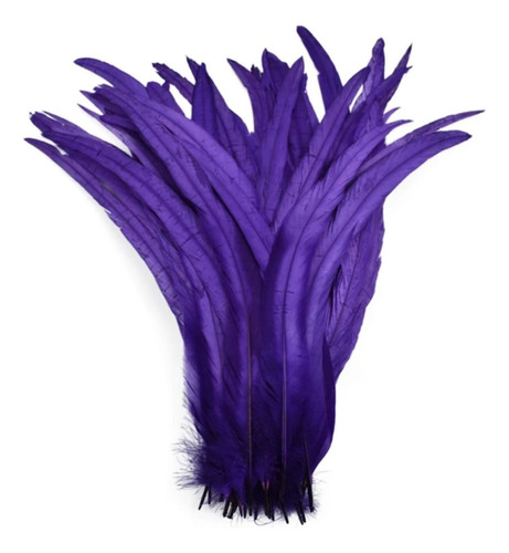  Paquete De Plumas De Gallo Color Morado Con 30 Plumas 