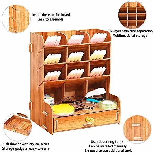 Organizador De Escritorio De Madera Ayane, Caja De Soporte D