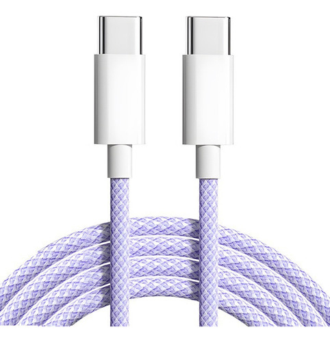 Cable De Datos Macaron Para iPhone 15, Trenza De Carga Rápid