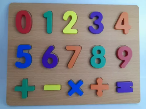 Tabuleiro Com Números E Sinais Educativo Peças De Encaixe Matemática  Divertida Móveis Em Madeira MDF Didático Escola Maninho Brinquedos Presente  Criança Bebê